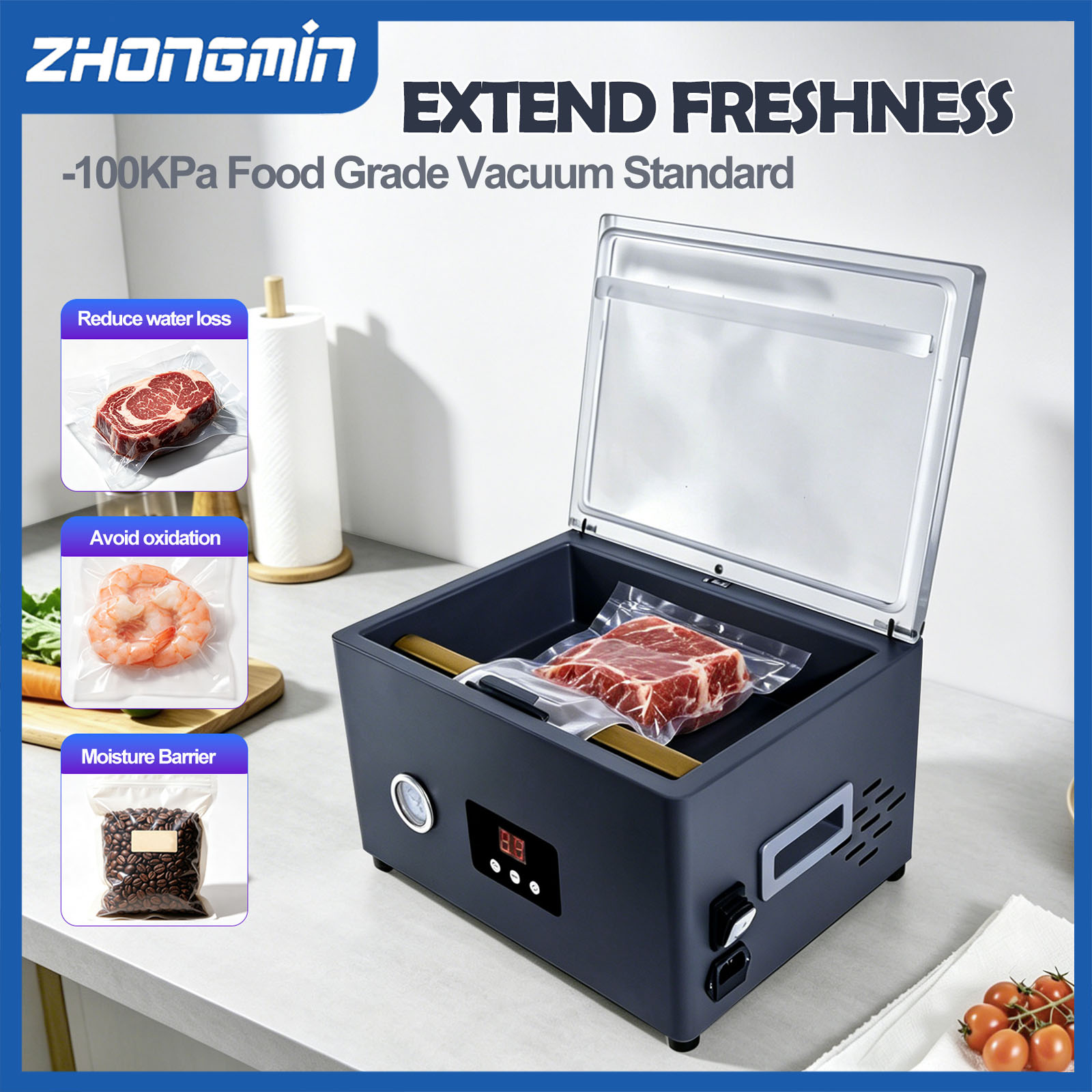Food Vacuum Sealer Machine - ZM-CVS300 – электрическая вакуумная упаковочная машина